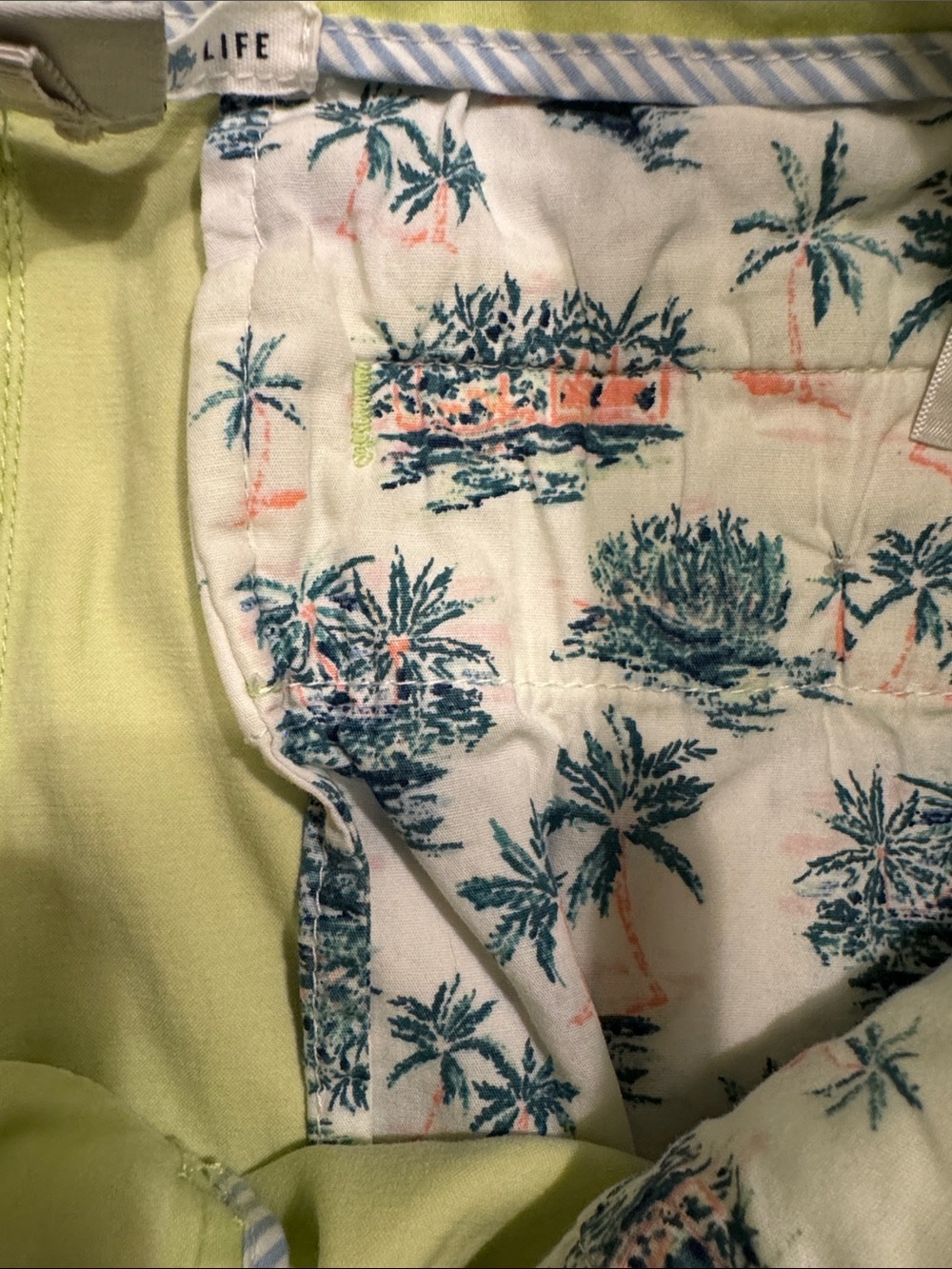 Tommy Bahama Light Lime Green High Waist Cotton Shorts - Picture 12 of 13